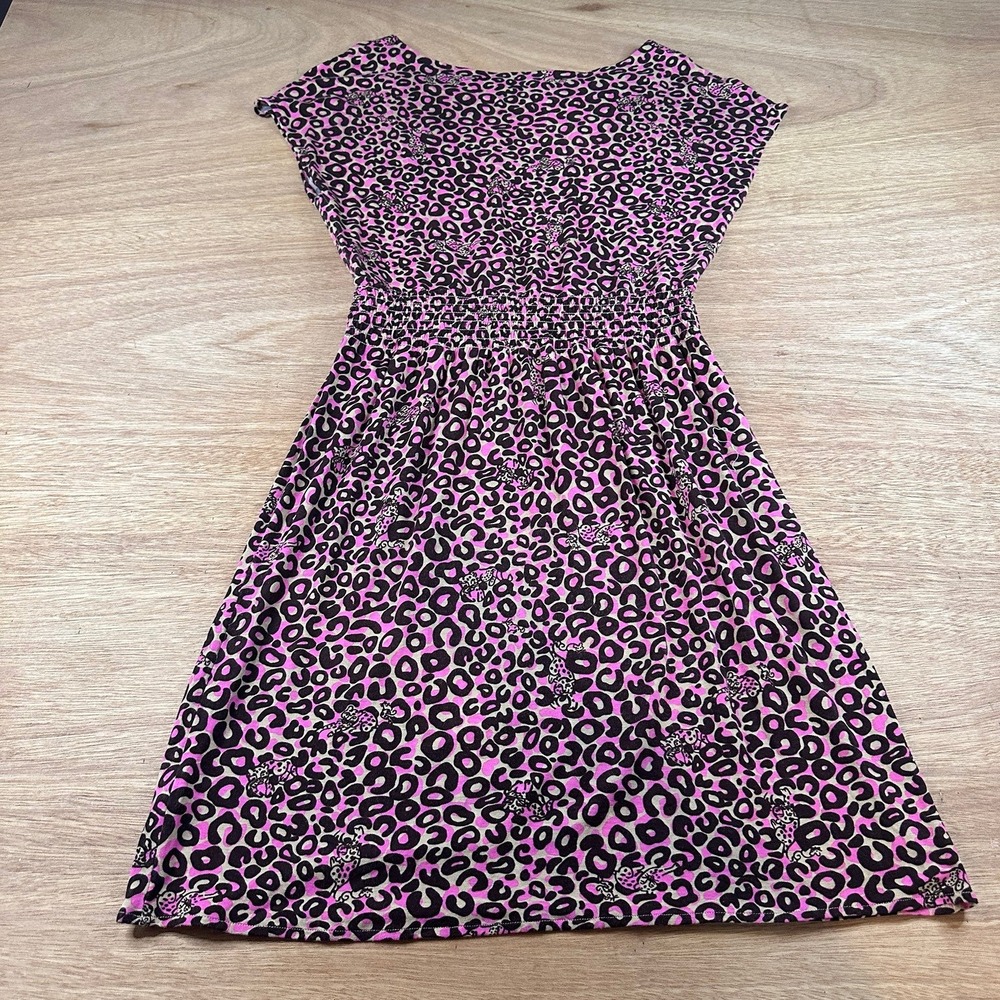 Lilly Pulitzer Womens Pink Leopard Print Smocked Waist Dress Size M
